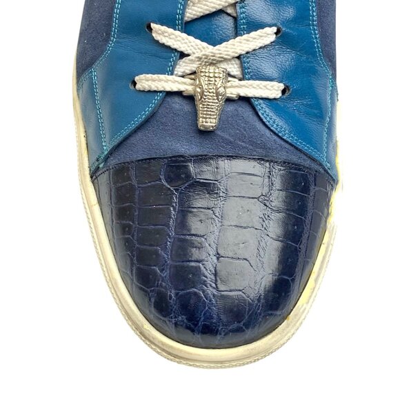 Belvedere‎ Toro Genuine Crocodile Calfskin Suede/Leather Handmade Sneakers main image 4